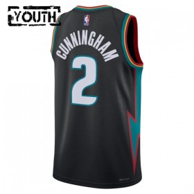 Barn Detroit Pistons Tröja Cade Cunningham Nike 2025-26 City Edition Svart Swingman